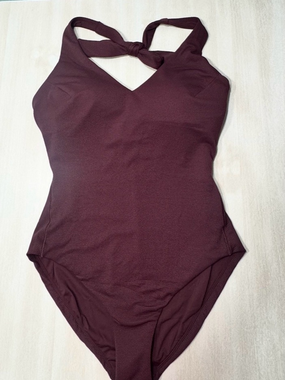 SPANX Textured One-Piece Swimsuit in Burgundy